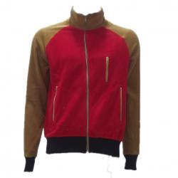 Kırmızı-Kahverengi Fermuarlı Sweatshirt